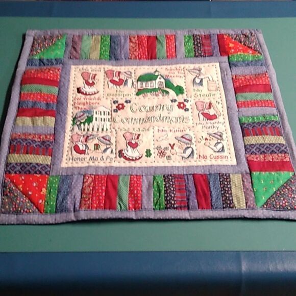Vintage Amish handmade quilted "Country Commandments" Wall Hanging Countrycore - Picture 1 of 11